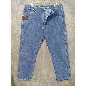 Wrangler Jeans Mens 40x32 Blue Denim Relaxed Fit Riggs Cool Vantage High Rise
